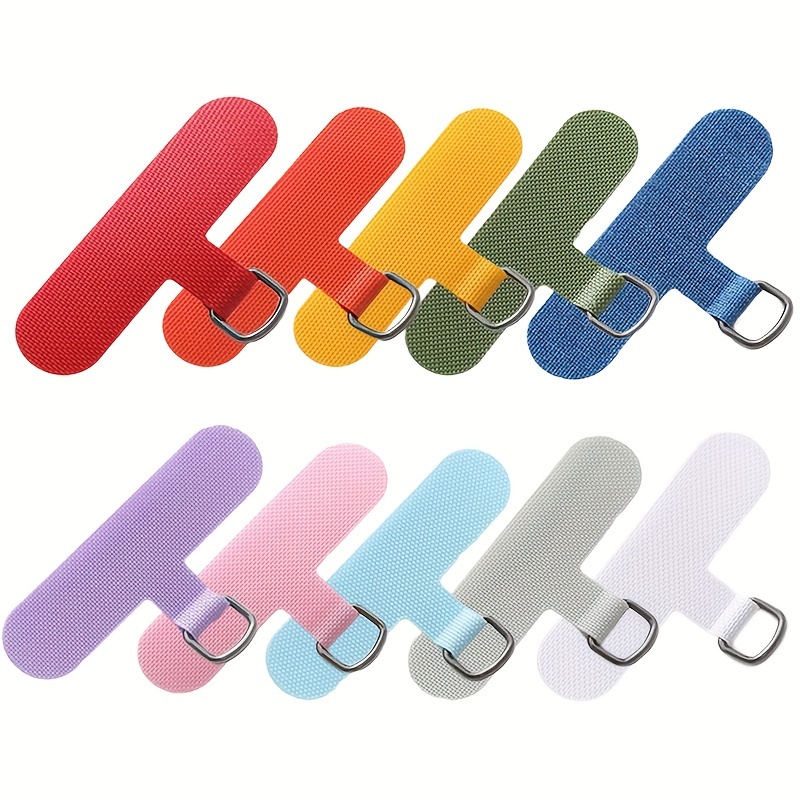 

5pcs/set Fashionable Colored Mobile Phone Hanging Rope Gasket Patch Nylon Metal Buckle Crossbody Hanging Neck Lanyard Clip Phone Hanging Rope