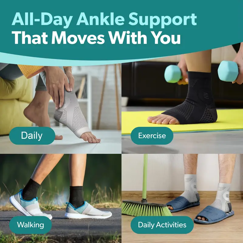 premium ankle compression socks compression sleeves with arch and ankle support open toe design neuropathy socks elastic brace for daily wearing and outdoor activities Product details 3