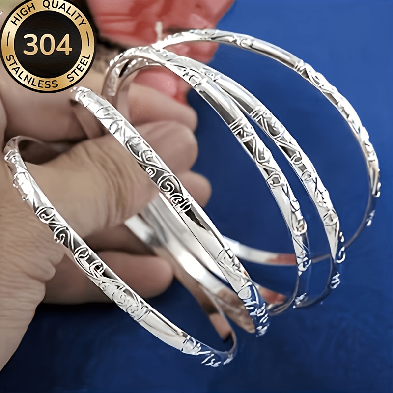 5pcs Women's Geometric Bracelet Set, Minimalist Style