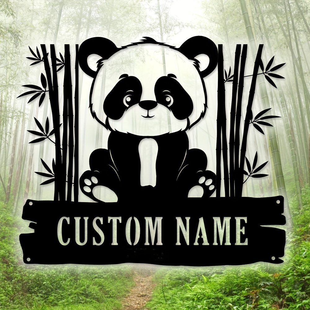 

Personalized Red Panda Metal Wall Art - Custom Name Sign For Home & Nursery Decor, Weatherproof Powder-coated Finish