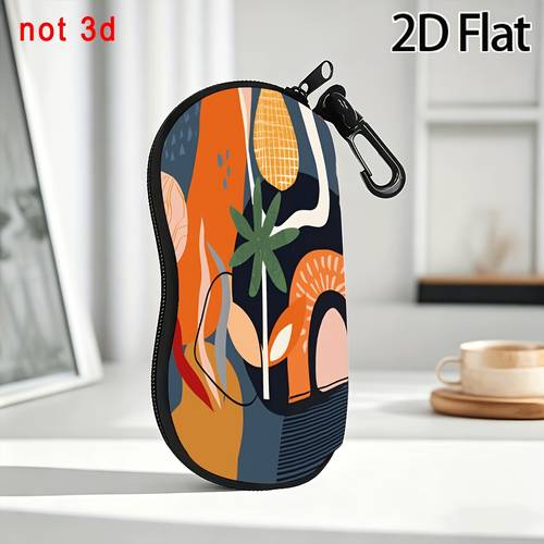 2d flat printing 1pc abstract geometric pattern patterned glasses case portable with lightweight and durable unisex fashion accessory suitable for sunglasses mothers day daily use graduation gift thanksgiving