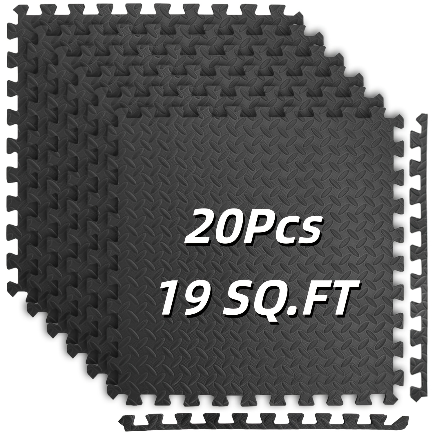 TEMU 20pcs/48pcs/60pcs Interlocking Foam Floor Tiles Suitable For Gym, Play & Themed Events - Heavy-duty Waterproof Eva Floor Mats, Non-slip Exercise
