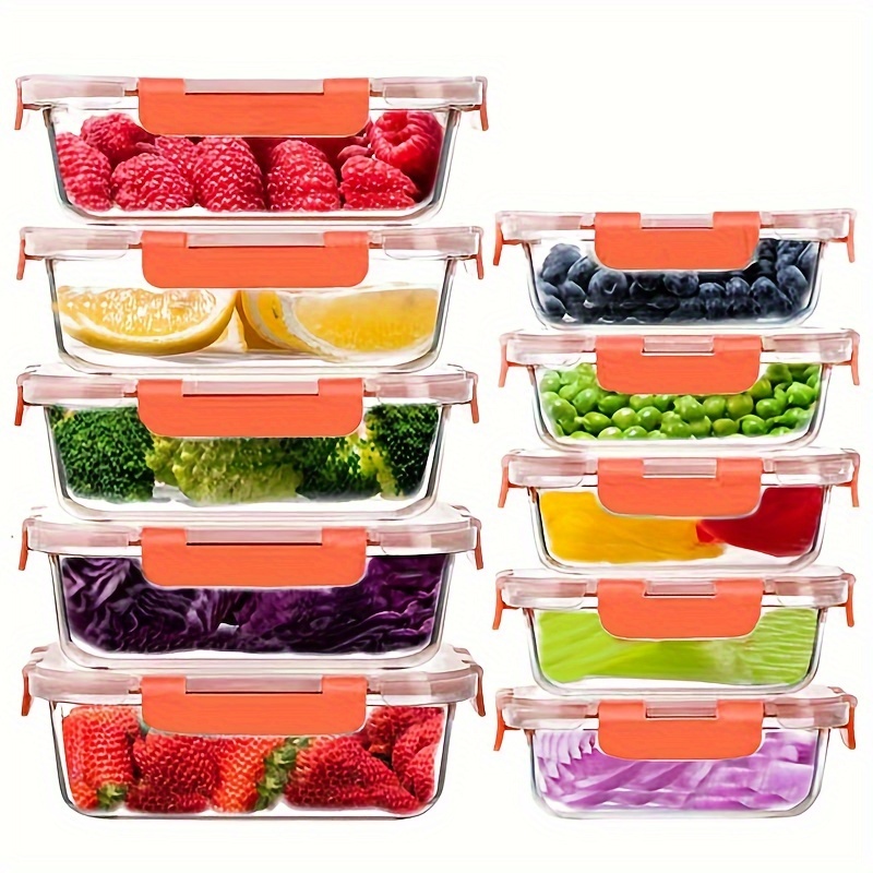 

10pcs Set, Reusable Box Lid, Suitable For , Refrigerator, Heating, , , Pre- Preparation, Container