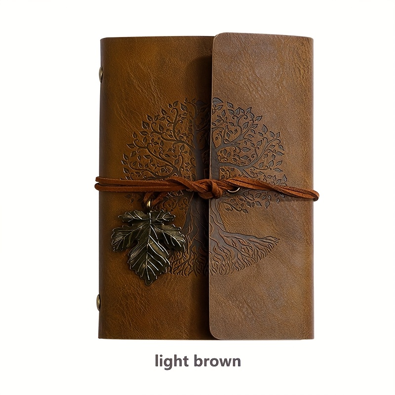 TEMU Vintage-inspired Spiral Notebook With Wish - Leather, Travel Journal With Ribbon Closure, Recording Adventures And Memories, Travel Journaling |