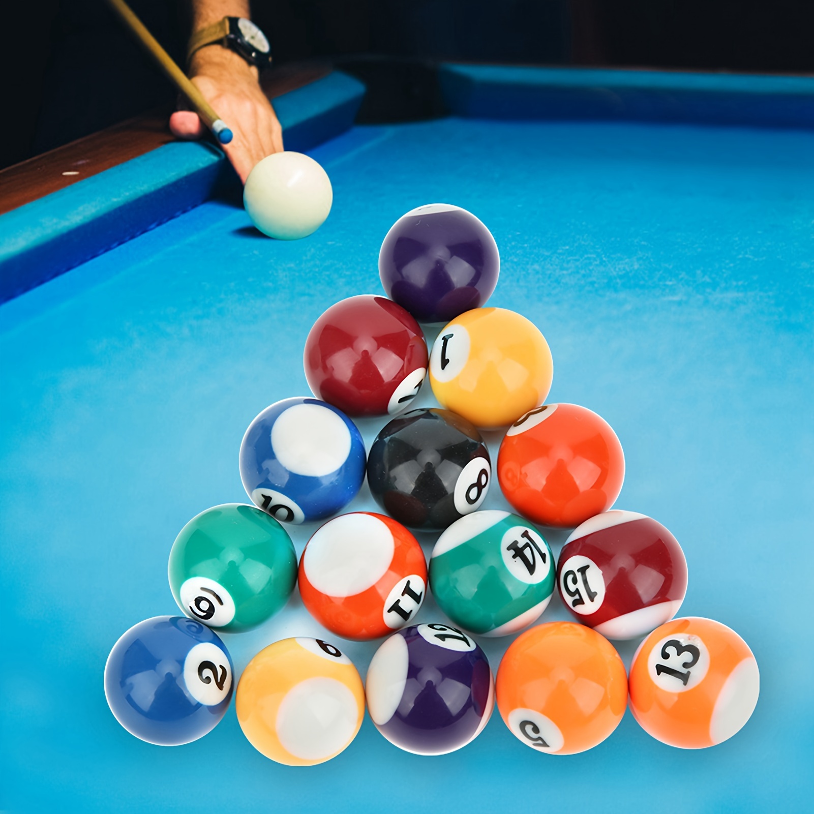 16pcs/set Billiard Pool Balls, 32mm Polyester Resin Pool Cue Training ...