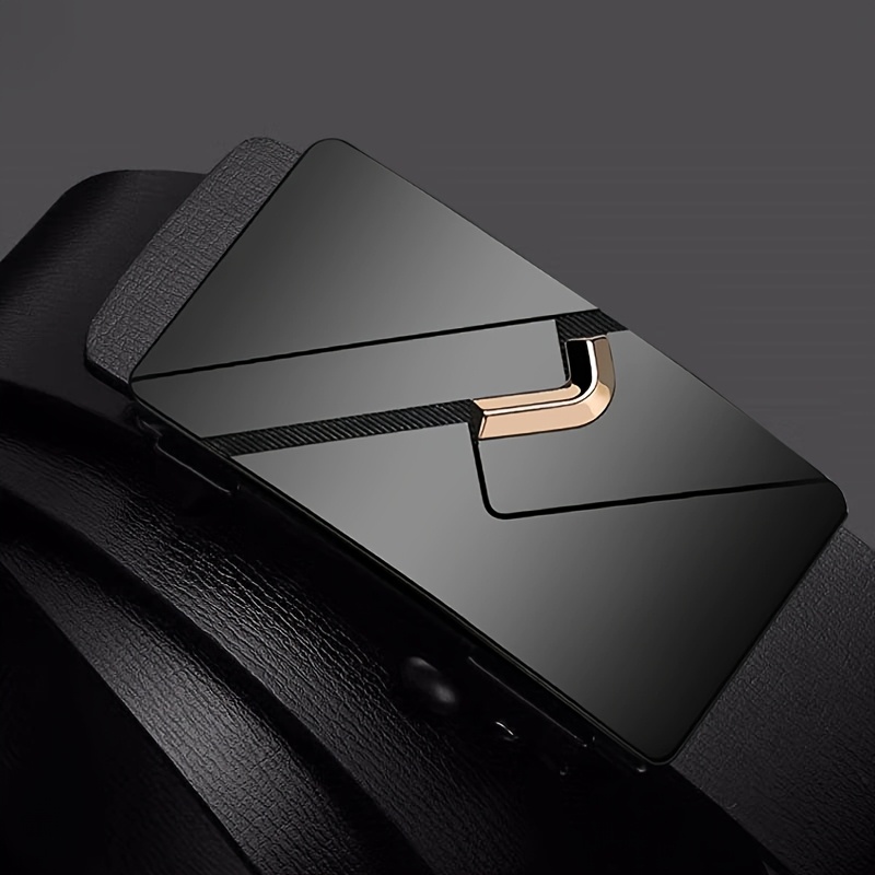 Men's Automatic Alloy Buckle Faux Leather Belt, Versatile Style