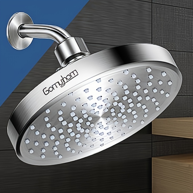 

6" Pressure Boosting Shower Head - Chrome Shower Head Rain - Fixed Shower Head - Tool-less 1-min Installation - High Bathroom Rainfall Shower Head - Stainless Steel