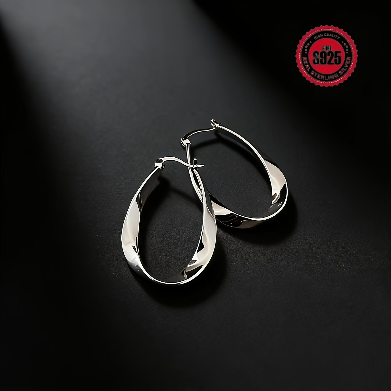 TEMU 1 Set Of S925 Sterling Silvery Earrings, Mobius Earrings, Exquisite , Independent Packaging, Cheap Price,, , Suitable For Wearing In Occasions.
