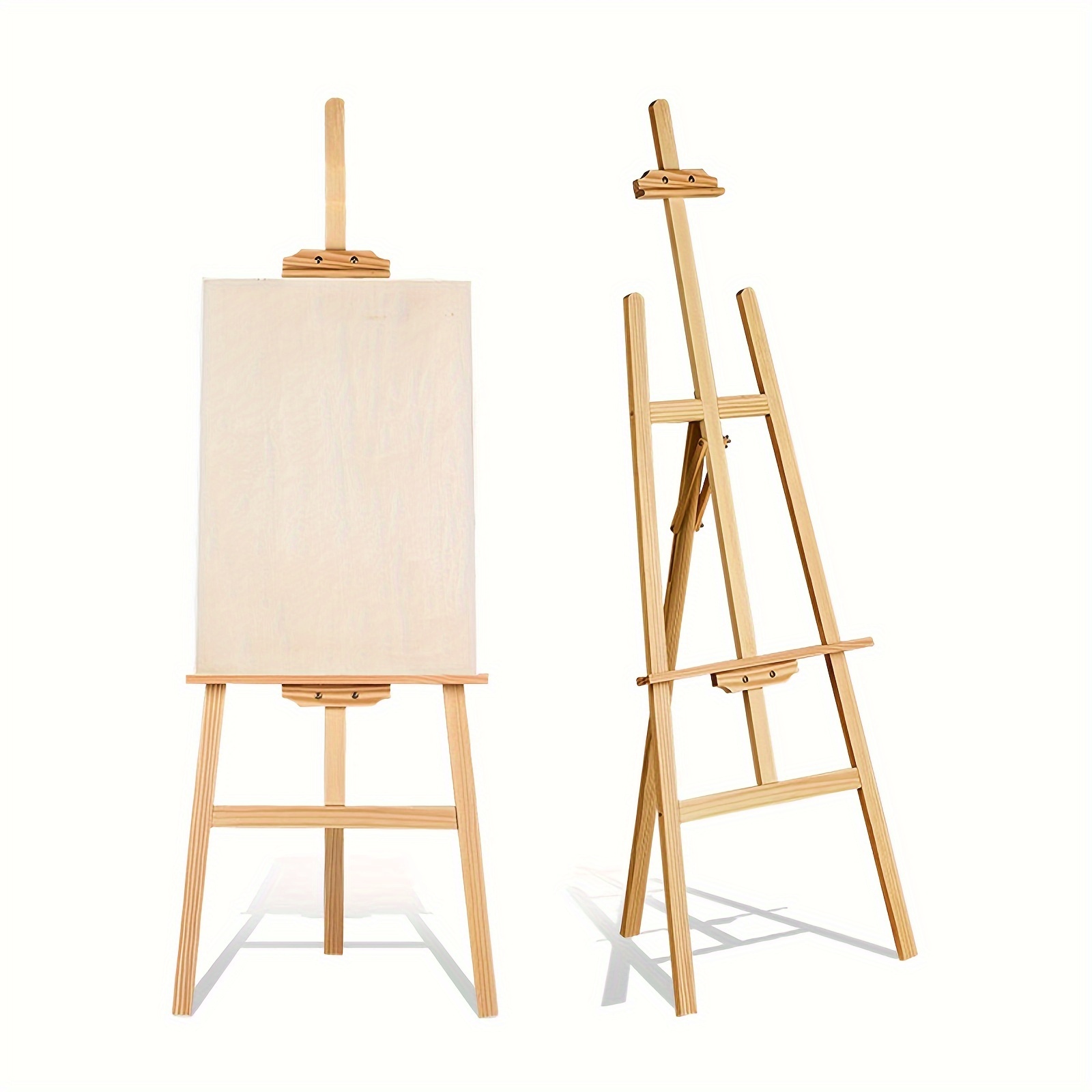 Adjustable & Portable Solid Pinewood Artist Easel - Sturdy Tripod Base, Foldable Design For Painting, Sketching, Display, , Fits 3d Stretched Canvases, Studio Artwork Display, Construction