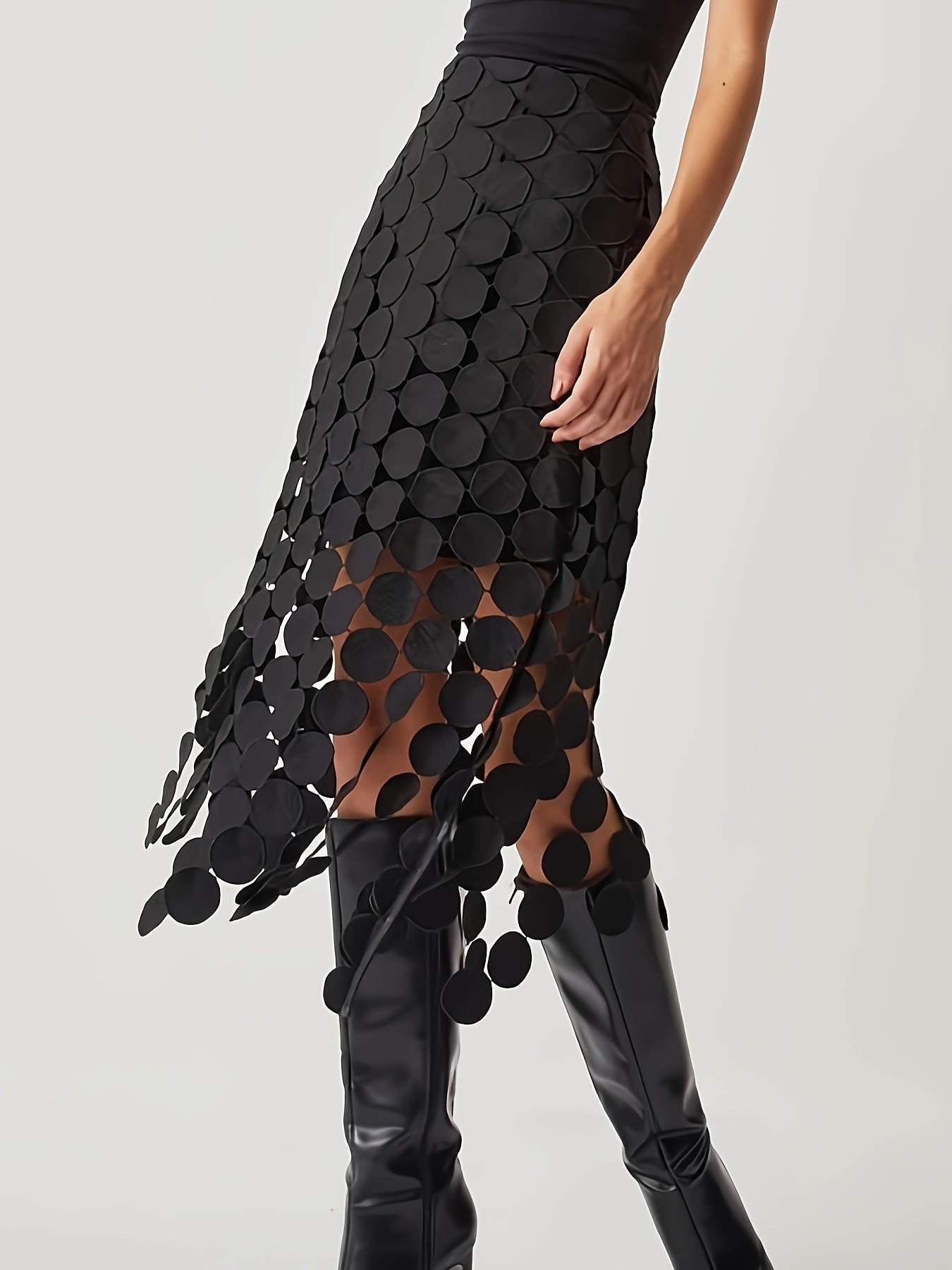 【TARGETTO】22FW★ CUT OUT LONG SKIRT Monot Cut Out Long Black Skirt – Désordre Boutique