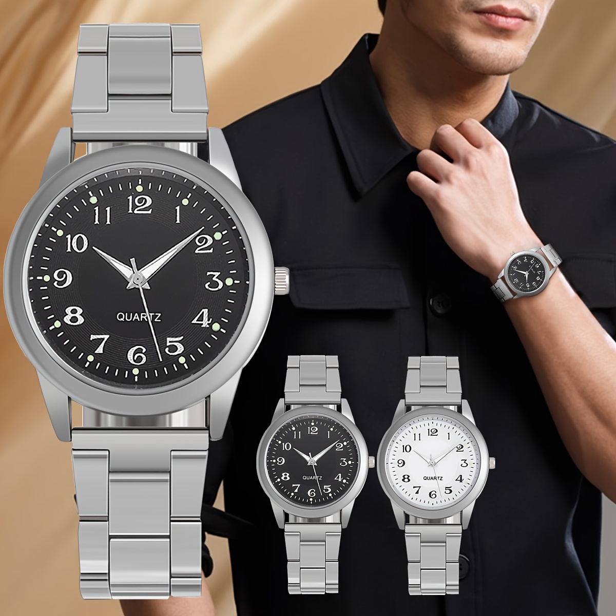 

Fashion Business Men's Round Dial Quartz Wristwatch