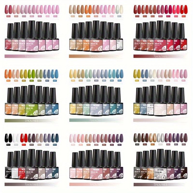 

7pcs Gel Nail Polish Set, Spring Summer Colors Collection, Soak Off Uv/led Manicure Gift Set, Long-lasting, Salon Quality Nails, 6ml Each Bottle