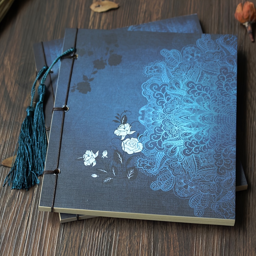 

1pc Retro Notebook Chinese Style Tassel Vintage Thick Paper Diary Notepad Business Book Sketchbook Journal Notebook