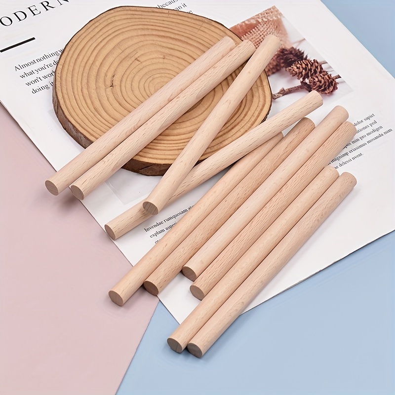 

10pcs Accessories 1.0*15cm Sticks Solid Wood Round Bars Round Wood Sticks Braided Rope Sticks Tapestry Sticks