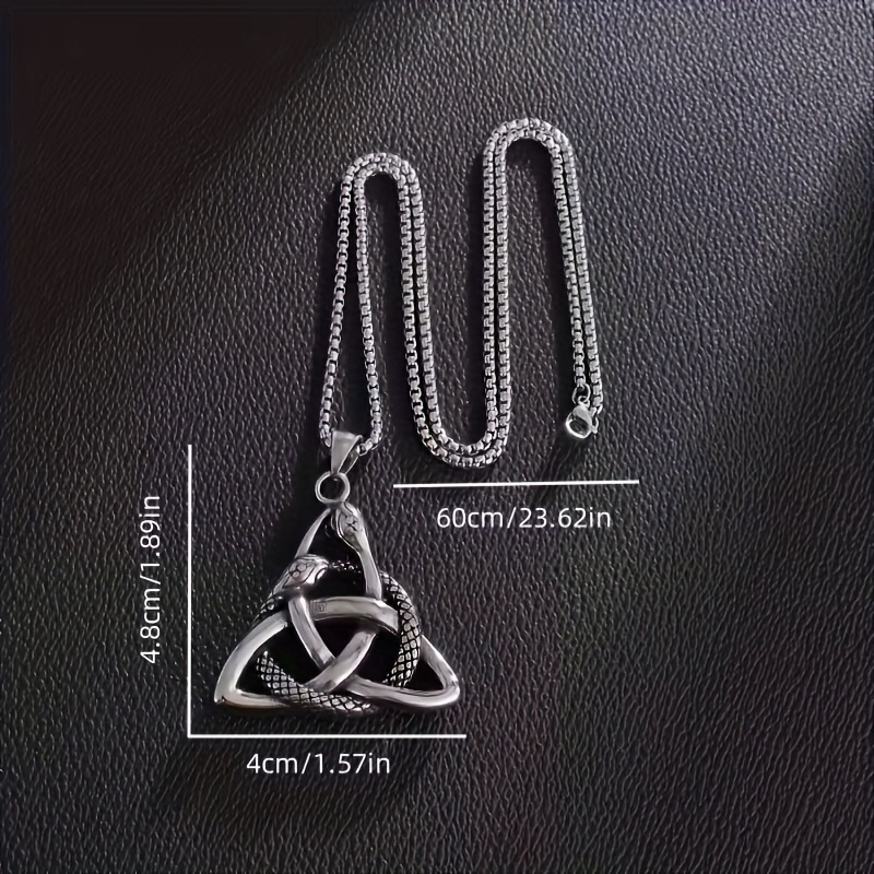 Women's Viper Trinity Pendant Necklace, Nordic Celtic Amulet