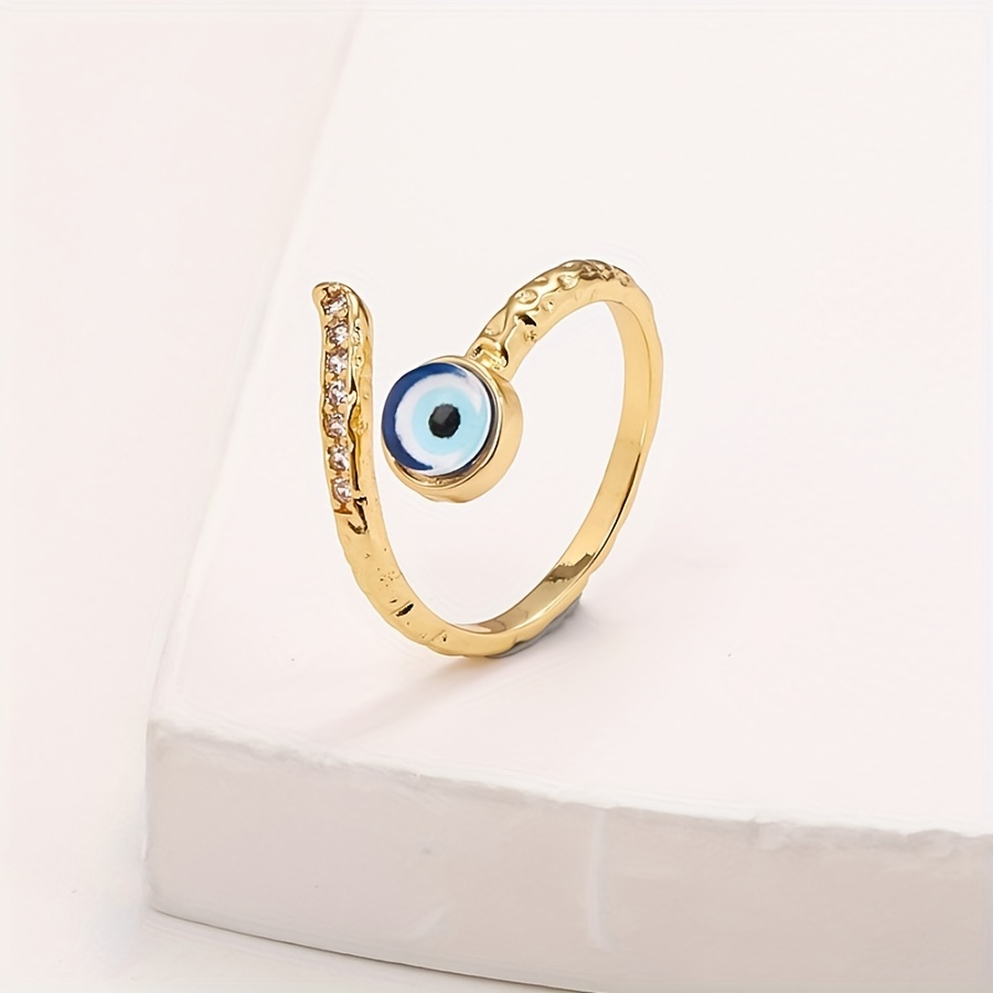 TEMU 1pc Fashionable Individual Y2k Eye Decor Adjustable Ring