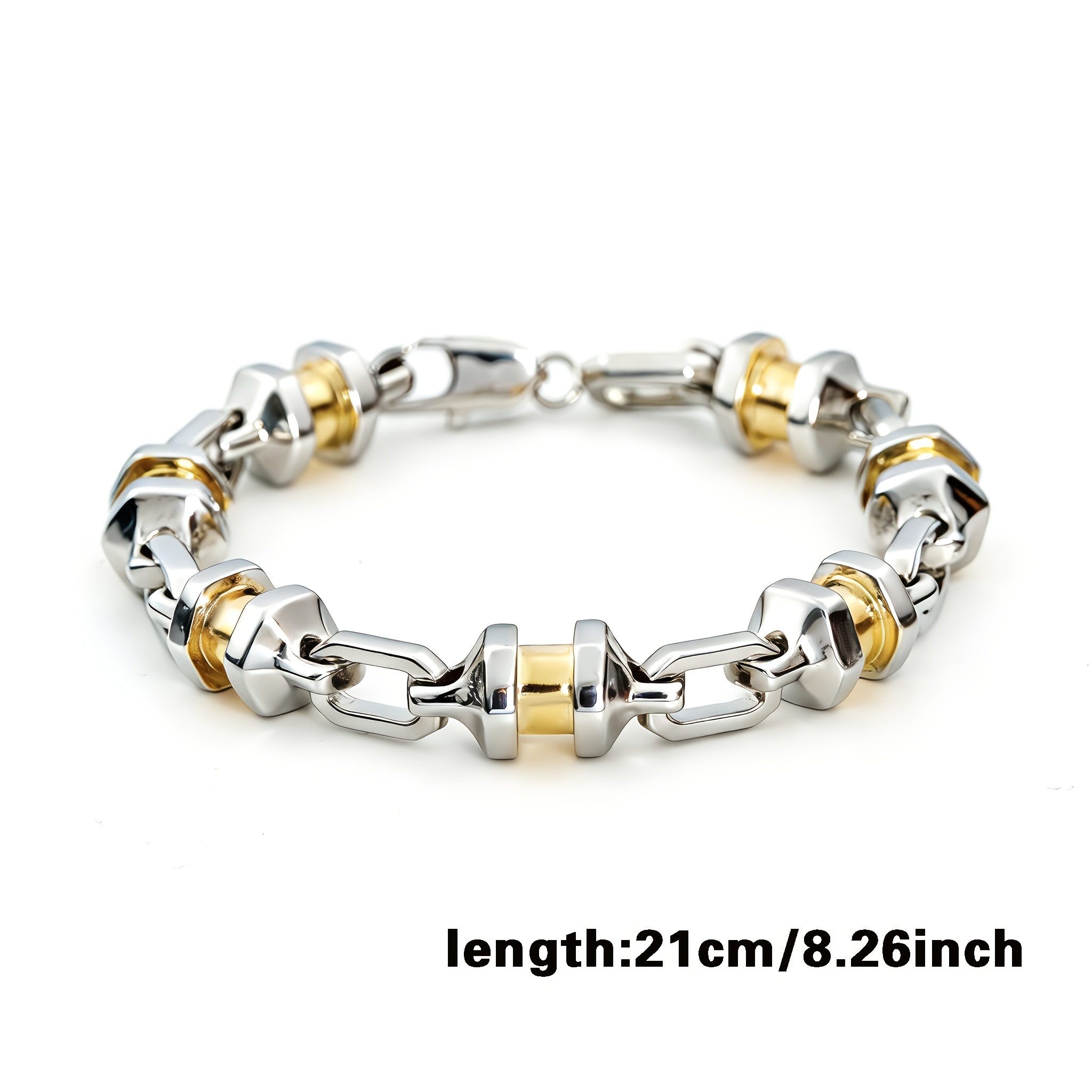 Men's Golden Geometric Design Bracelet, Luxury Gift