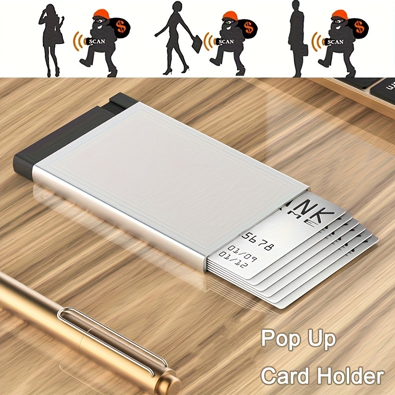 Credit Card Holder Rfid Anti Theft Smart Wallet Mini Metal Bank