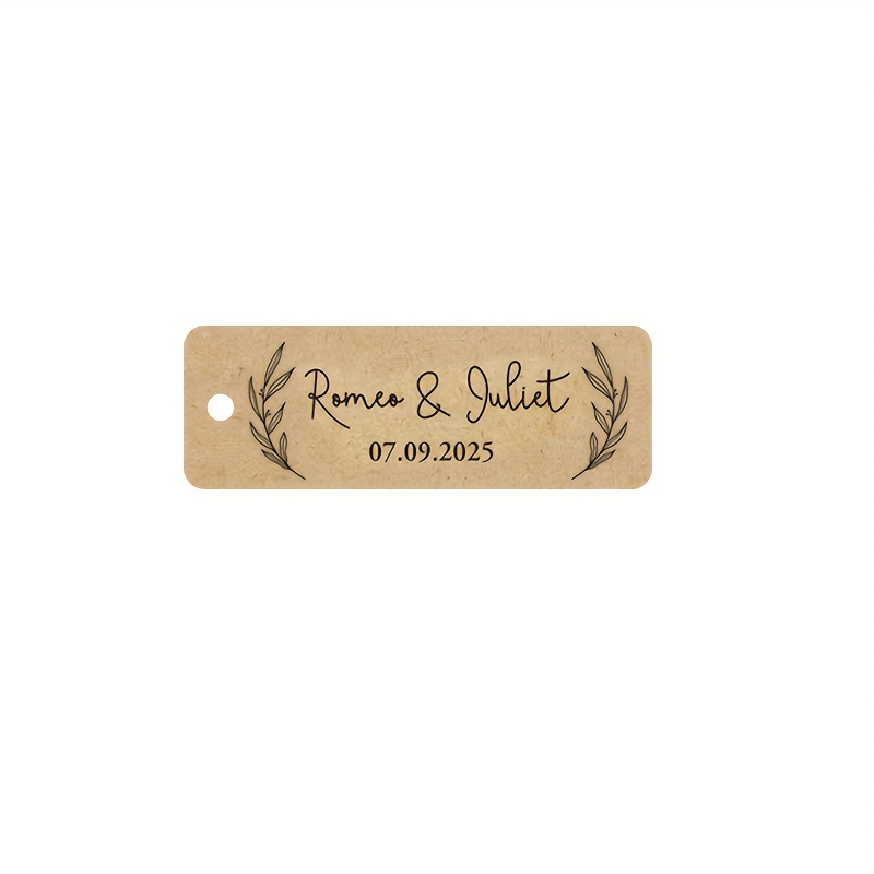 TEMU Custom Paper Tags Personalized Bride And Groom Name Gift Tags, Wedding, Birthday, Bridal Shower, Thank You Tags, Rectangle Tags