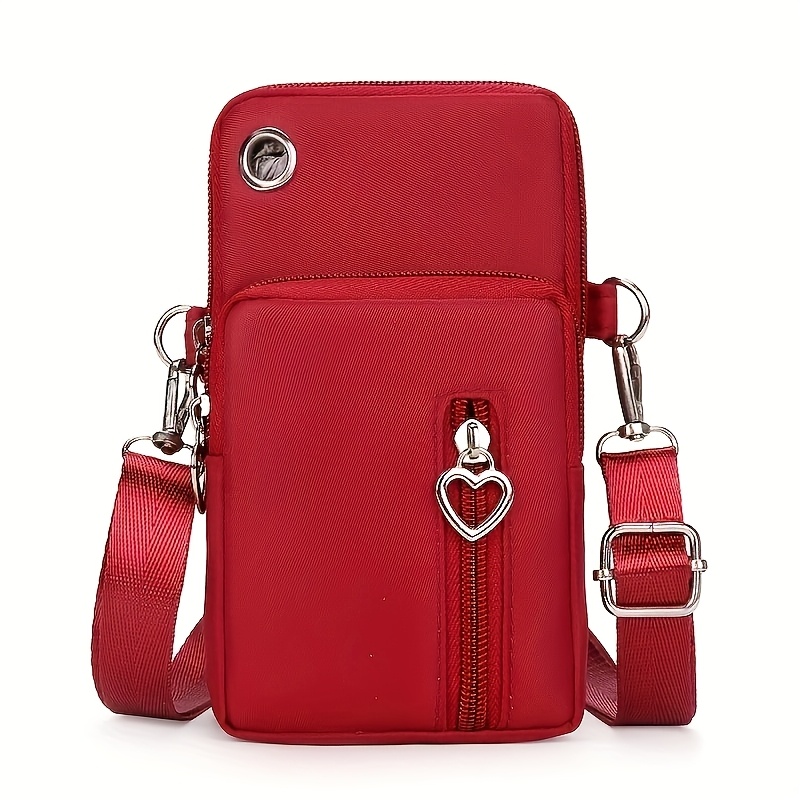 TEMU Nuovo Arrivo Borsa a Tracolla da Donna a Forma di Cuore, Mini Portafoglio Portatile da Appendere al per Cellulare e Monete, Tracolla a Giuntura