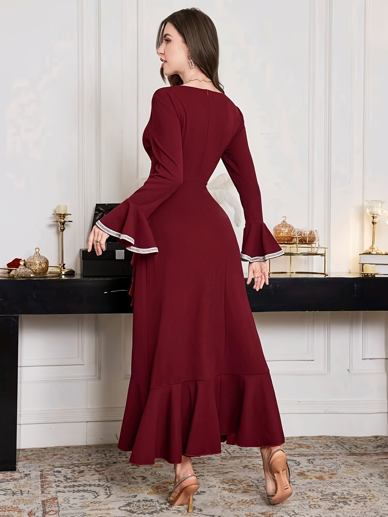 navy blue dress for baby girl Body Wrappers Praise Dance Asymmetrical Bell Sleeve Dress main image 1