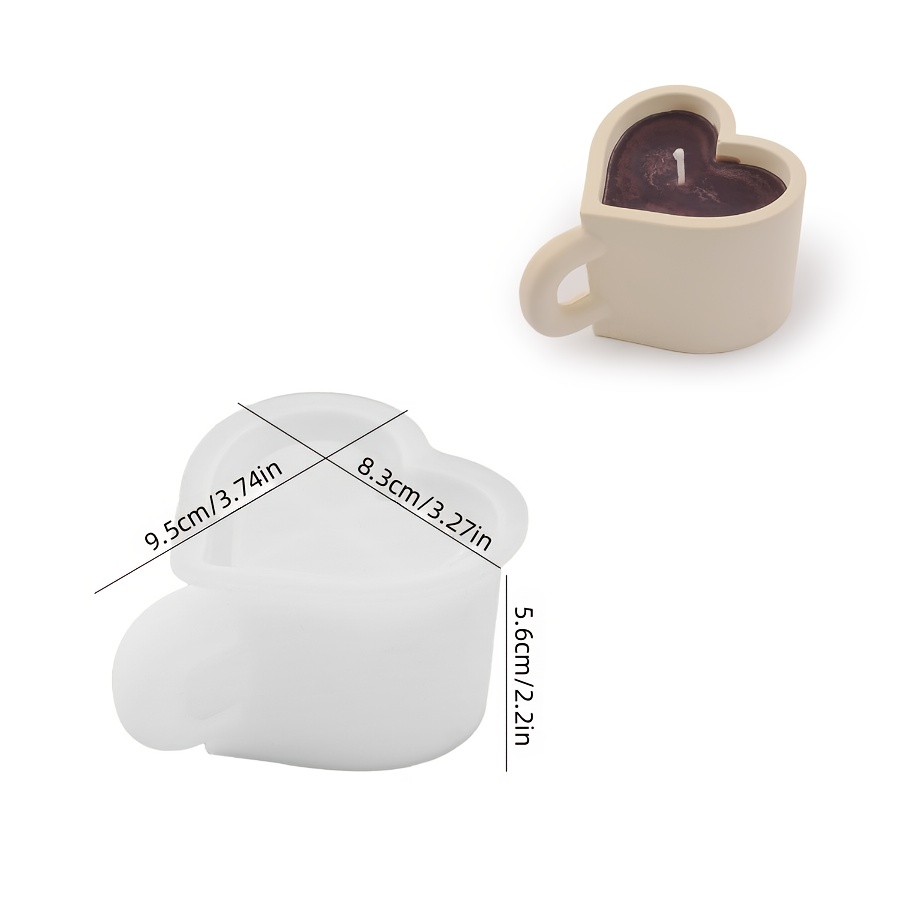 E-shop DIY Harzform, Herzförmige Aufbewahrungsbecher-Form, Kerzenständer-Form, Tropfkleber-Dekorationsornament für Zuhause, herzförmige Silikonform