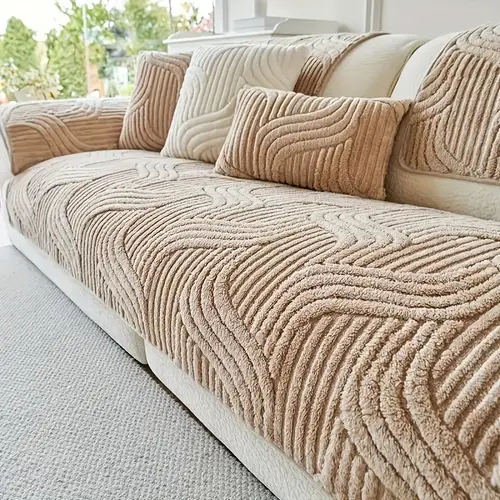1pc breathable sofa cover 1pc plush non slip sofa cover pet friendly breathable fashionable home decor suitable for living room bedroom office polyester fabric machine washable no print 250 300