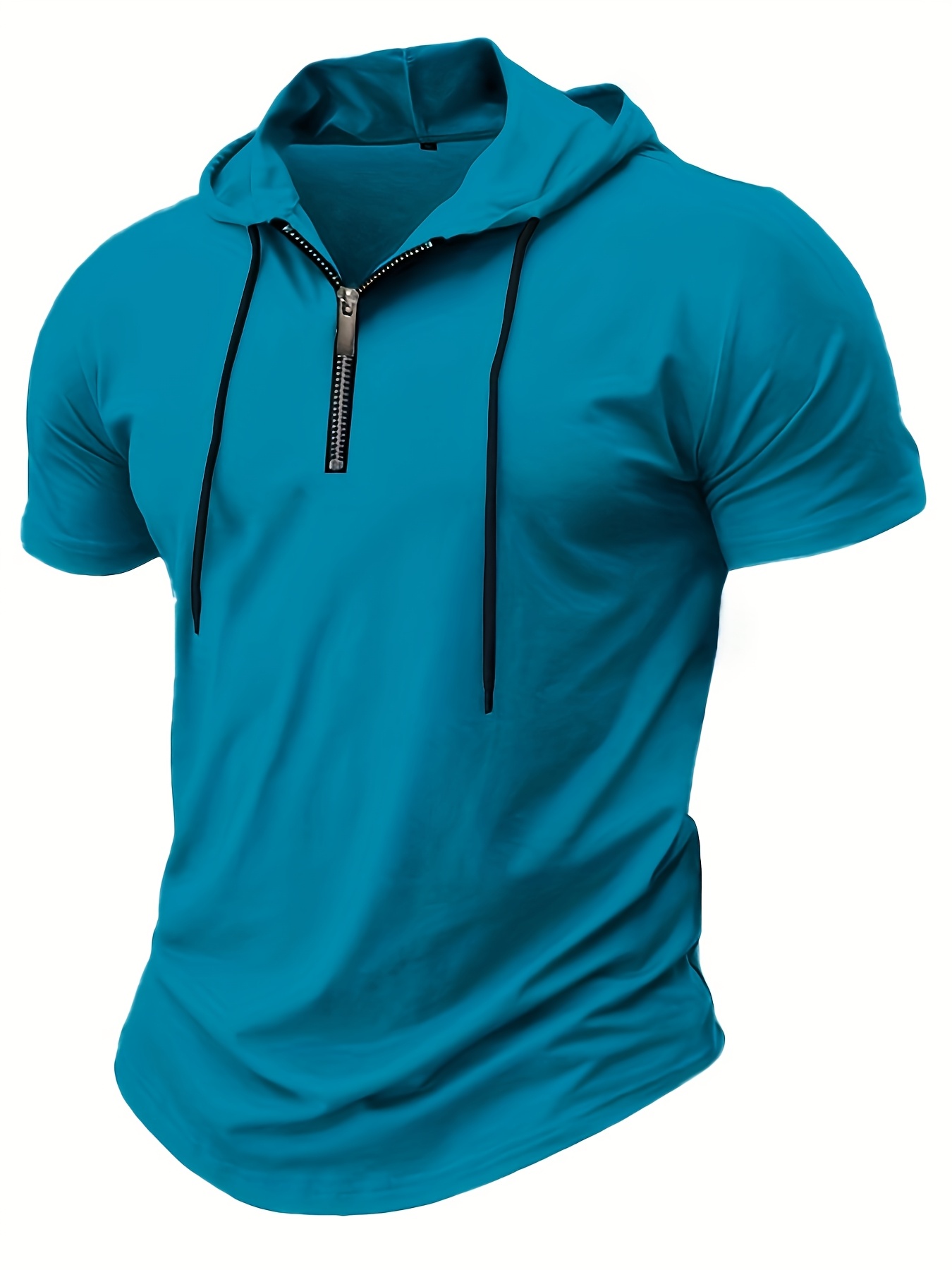 Zipper T Shirt Hoodie Polos Men's Lightweight 100% Polyester Zip