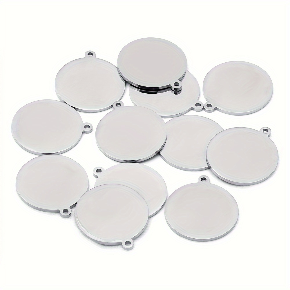 10pcs/pack Stainless Steel With Tag, For Pet Tags And Jewelry Making