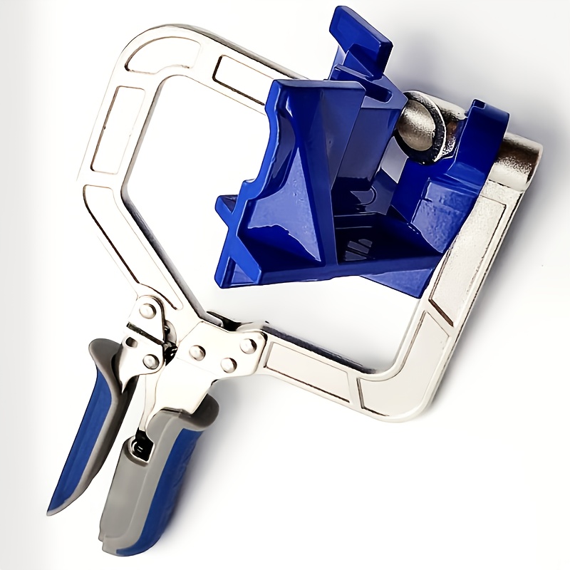 

1pc Stainless Steel Furniture Right-angle Fixing Tool - 90-degree Clamp With Anti-slip Blue Handle, Angle Punch For Precise , Angle-fixing Punch