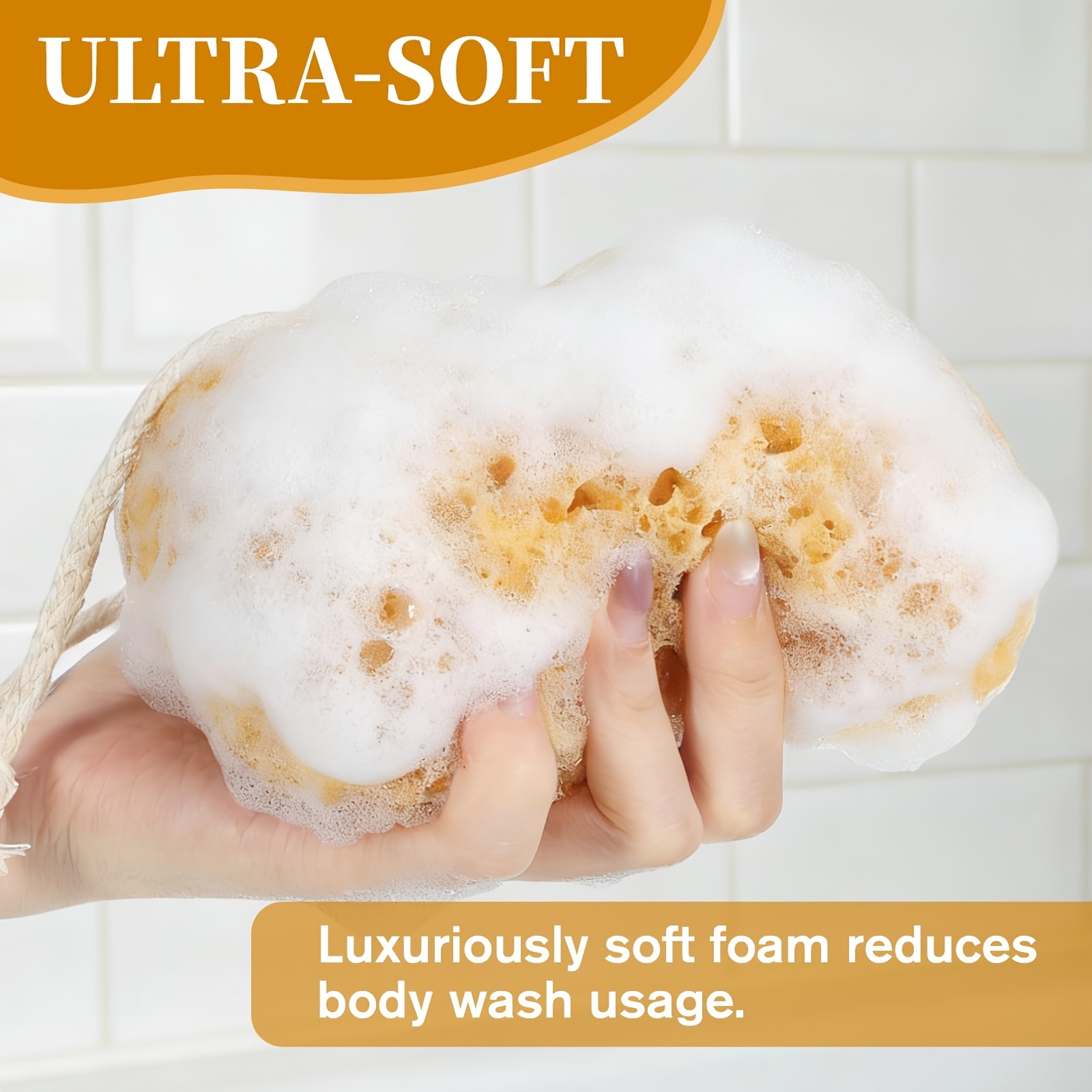 3pcs Unisex Exfoliating Bath Sponges, Larger Size