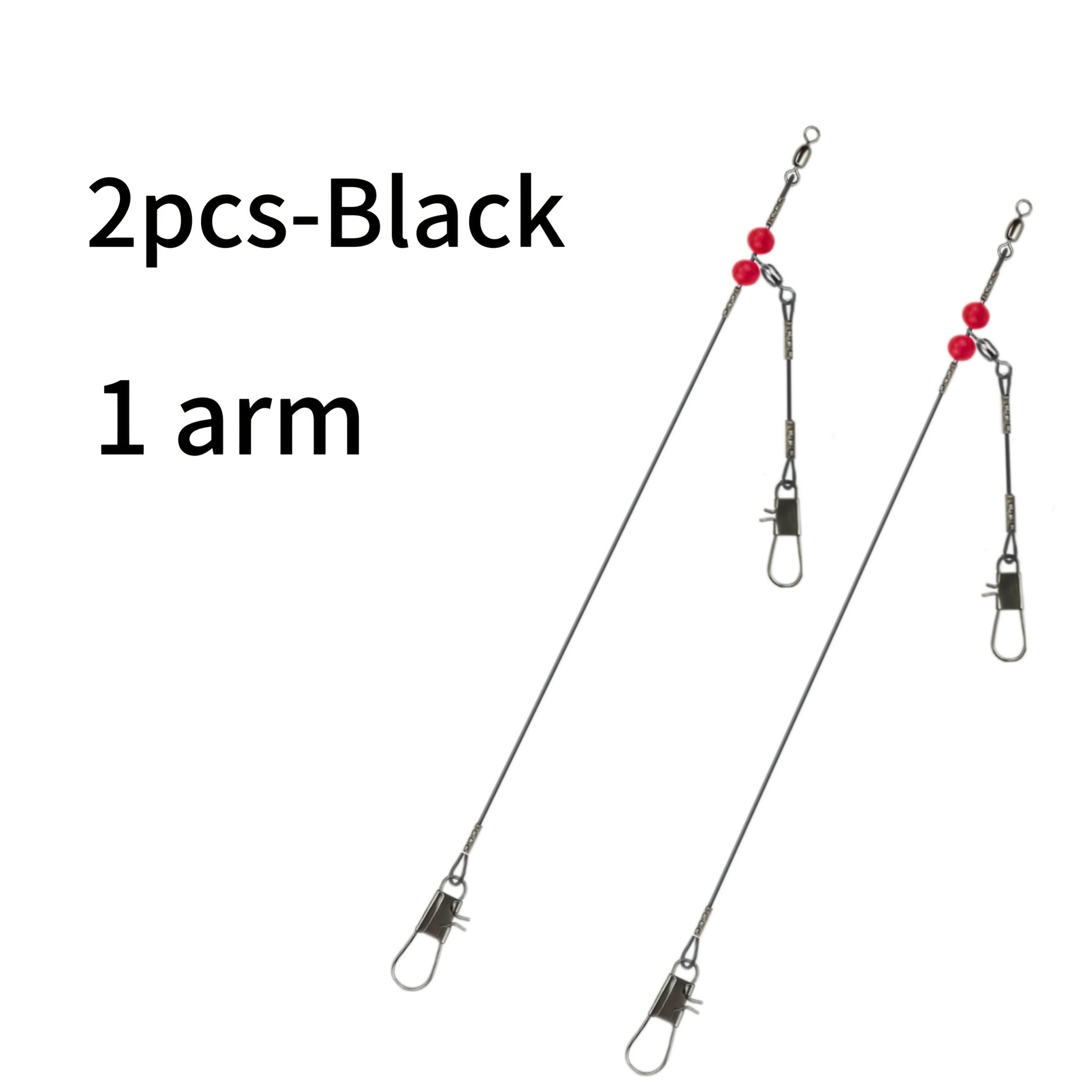 TEMU 2er-Pack Stahldraht-Angelruten – Robuste 1-Arm-/2-Arm Anti-Tangle-Vorfühler mit Wirbeln und Karabinerverschlüssen, starkes, bissfestes Stahlseil