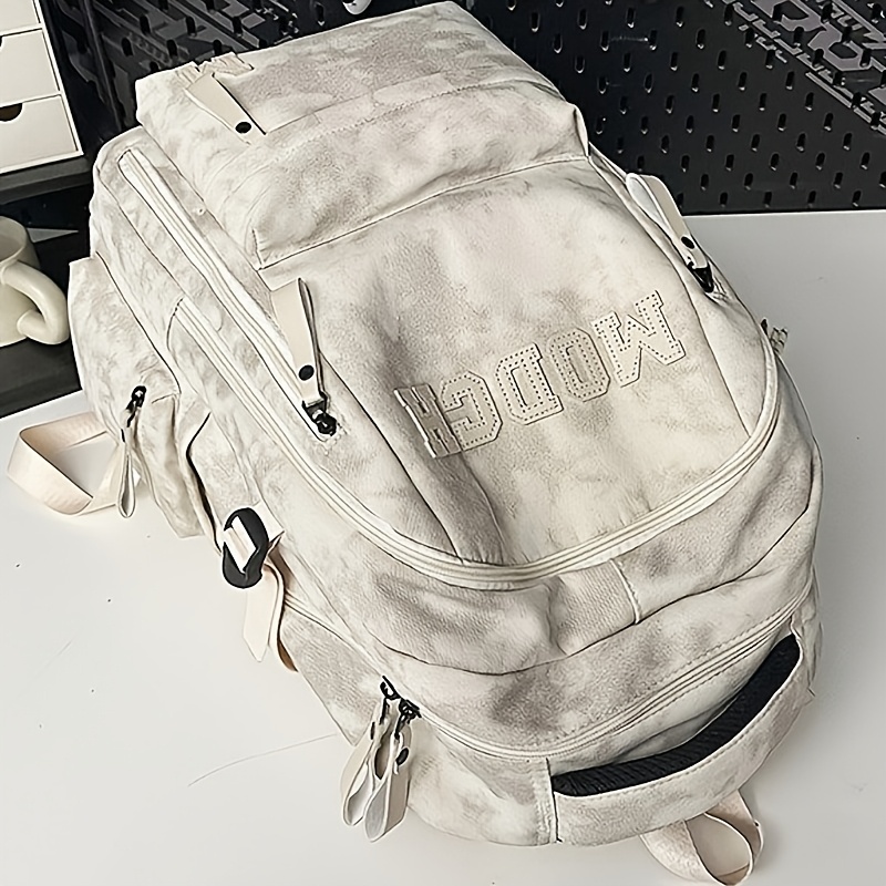Vintage Letter Print Backpack For Men Large Capacity School Bag_voghion.com