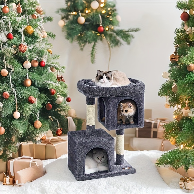 

Cat Tree, 29. 1-inch Cat Tower, M, Cat Condo For Medium Cats Up To 11 Lb, Large Cat Perch, 2 Cat Caves, Scratching Post