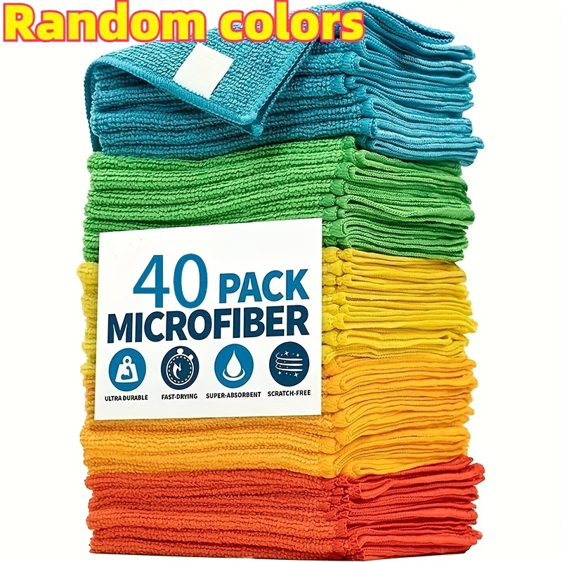 TEMU 10/ 20/ 40pcs Fiber Cleaning Cloth, Fiber Towel For Cars, High-quality Multifunctional Car Cloth, Dust Removal Cloth Cleaning Cloth, Absorbent