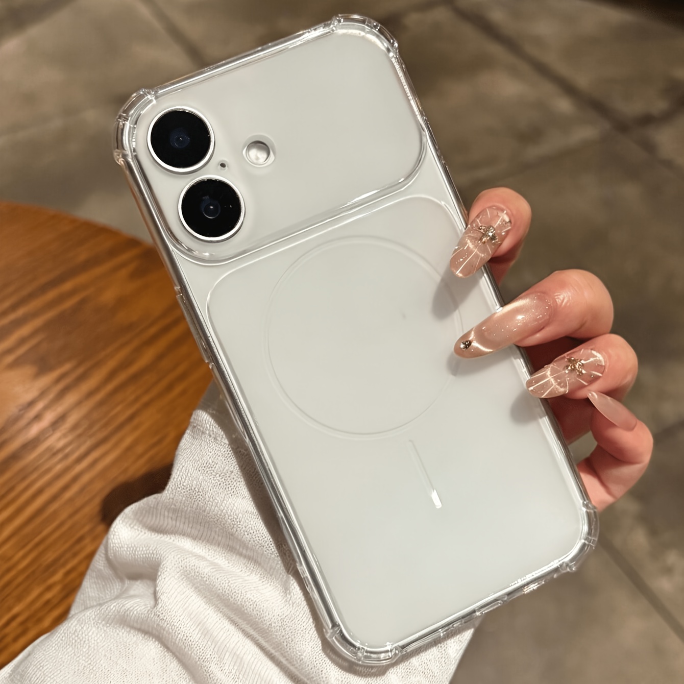 TEMU Coque de téléphone - Coque de téléphone mate transparente à anti-chute avec grande fenêtre pour iPhone 18 Pro Max 17 Pro Max 17 Pro 17 16 Pro 15