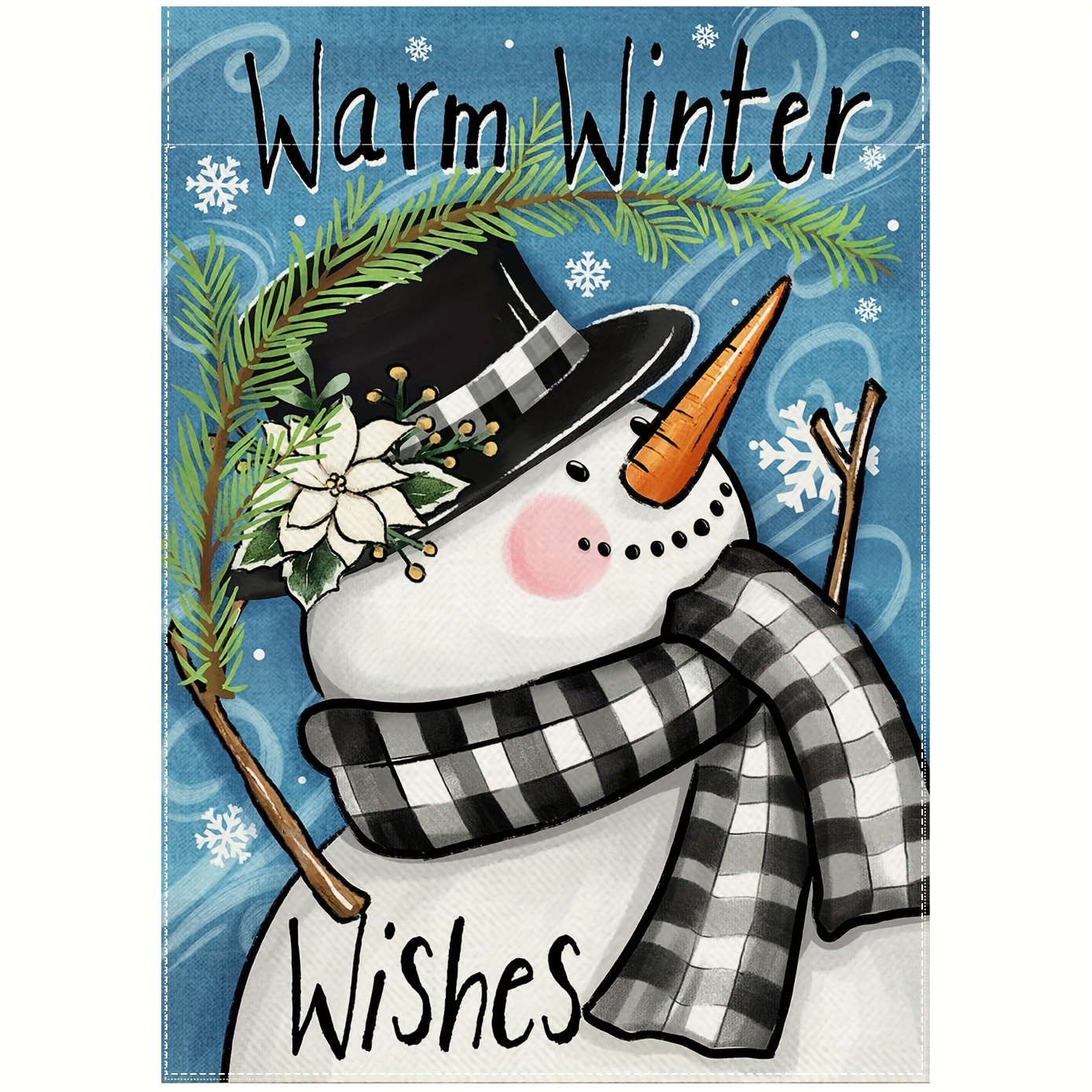 

1pc Polyester Double-sided Snowman Garden Flag - - Seasonal Outdoor Decoration, No Electricity Required, 12x18 Inches