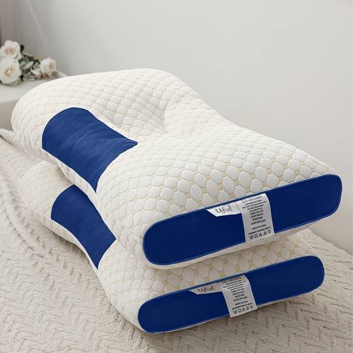 buy 1 get 1 free total of 2pcs soft knitted massage neck couple pillow adjustable ergonomic orthopedic contour support high quality pillow core removable cover for