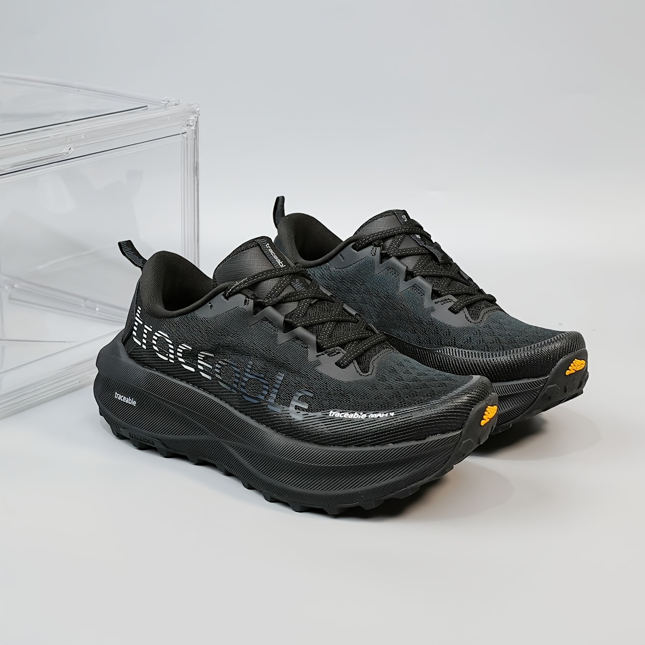 Sneakers, Men's Outdoor Shoes, Lightweight and Comfortable Trail Running Shoes, Anti-Slip Shock-Absorbing Casual Shoes, Fashionable Sports Running Shoes for Men