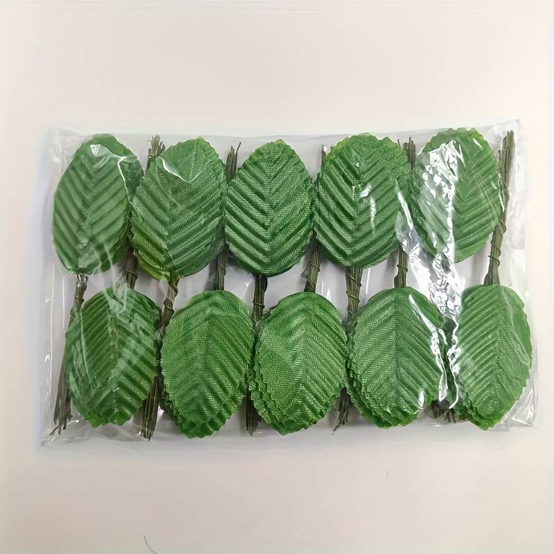

200pcs Simulation Leaves, Faux Green Plant Fake Leaves Diy Flower Wreath Candy Box Decoration Rose Green Leaves Fake Leaves Wedding Headband Decoration