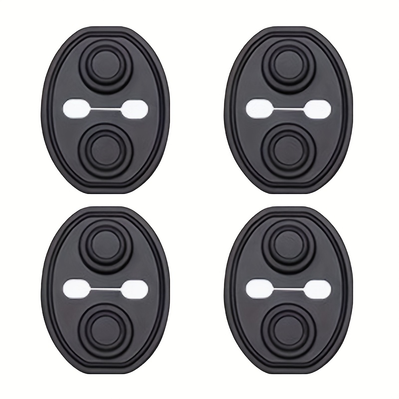TEMU Seametal 4pcs High Quality Black Car Door Absorbing Shock Reduction Pad - Noise Reduction, With External Accessories For Collision Protection,