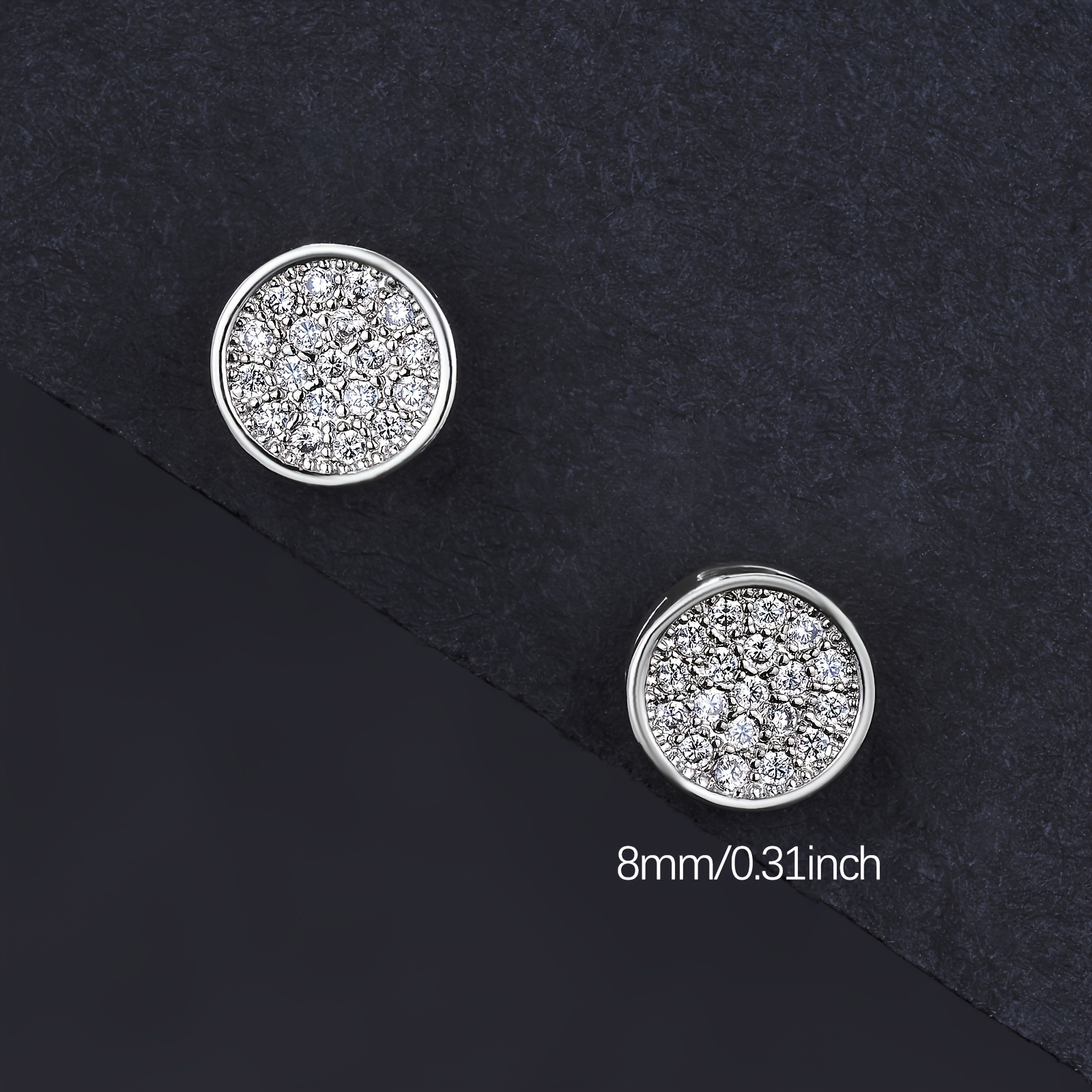 Image of 8mm Round Earrings For Any Occasion Daily Holiday Party Earrings Fashion Pop Hip Hop Style Gift
