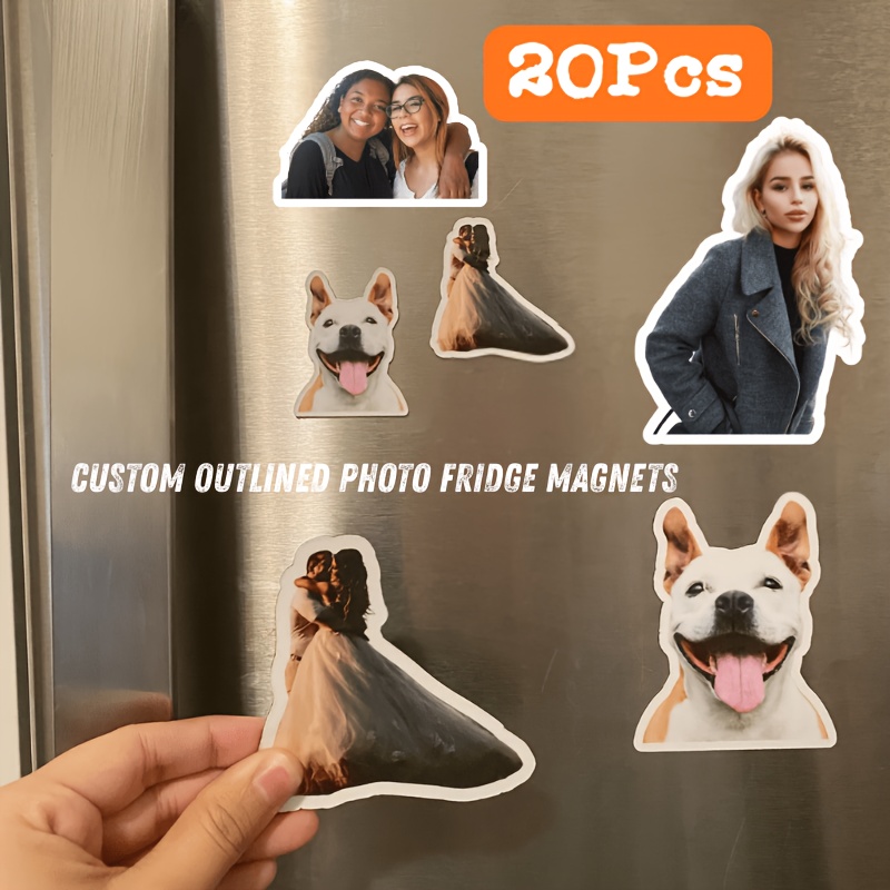 TEMU Custom Outline Photo Fridge Magnets, Personalized Photo Tiles With Unique Shapes, Custom Printed Photo Magnets For Refrigerators, Creative