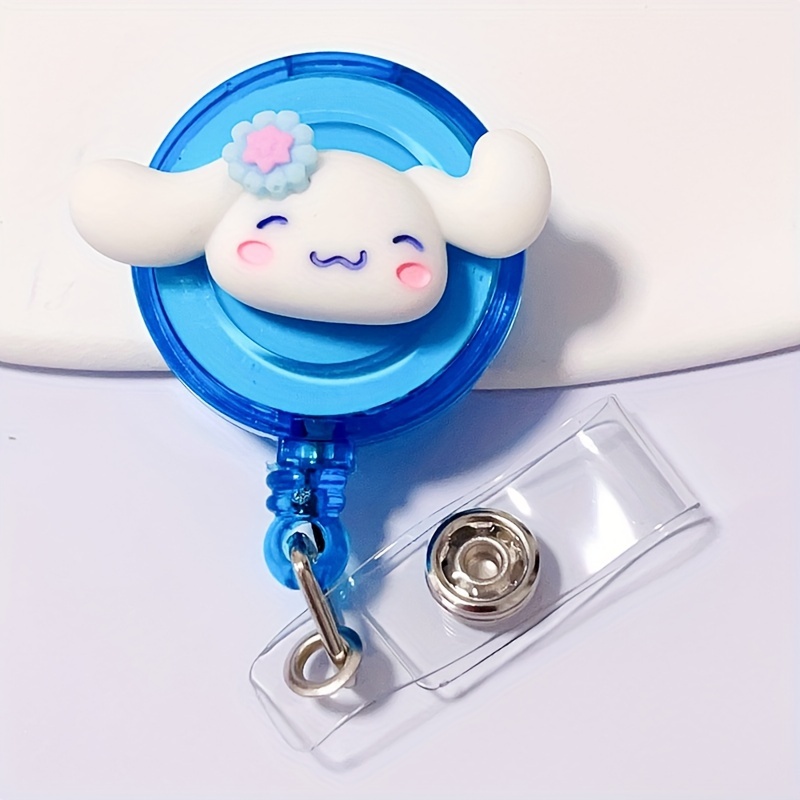 Kuromi My Melody Badge Holder Retractable Reel Clip with Carabiner Clip for  Nurses Students (cinnamoroll)