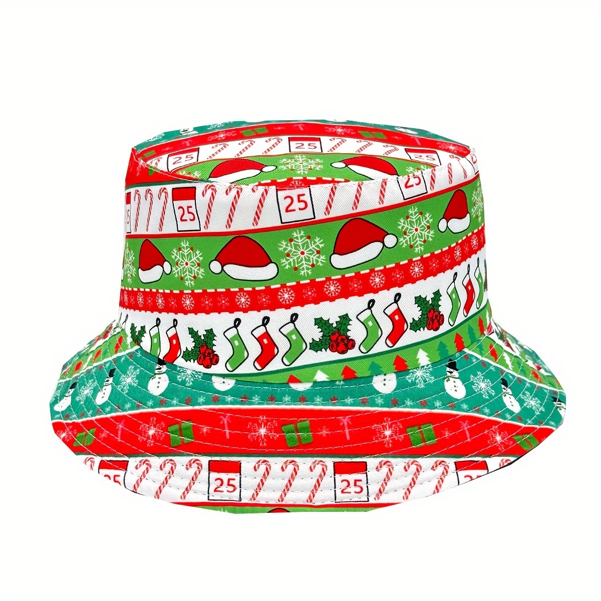 

Reversible Christmas Bucket Hat For - Lightweight, Cartoon-themed Holiday Cap, Perfect Gift Idea