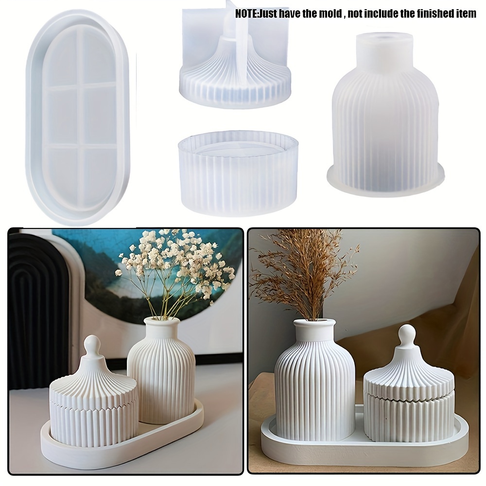 

3pcs/set Oval Silicone Mould, Create Decorative Trays, Vases & Jars, Resin, Concrete, Plaster, Jewelry Display, Crafts & Home Decor