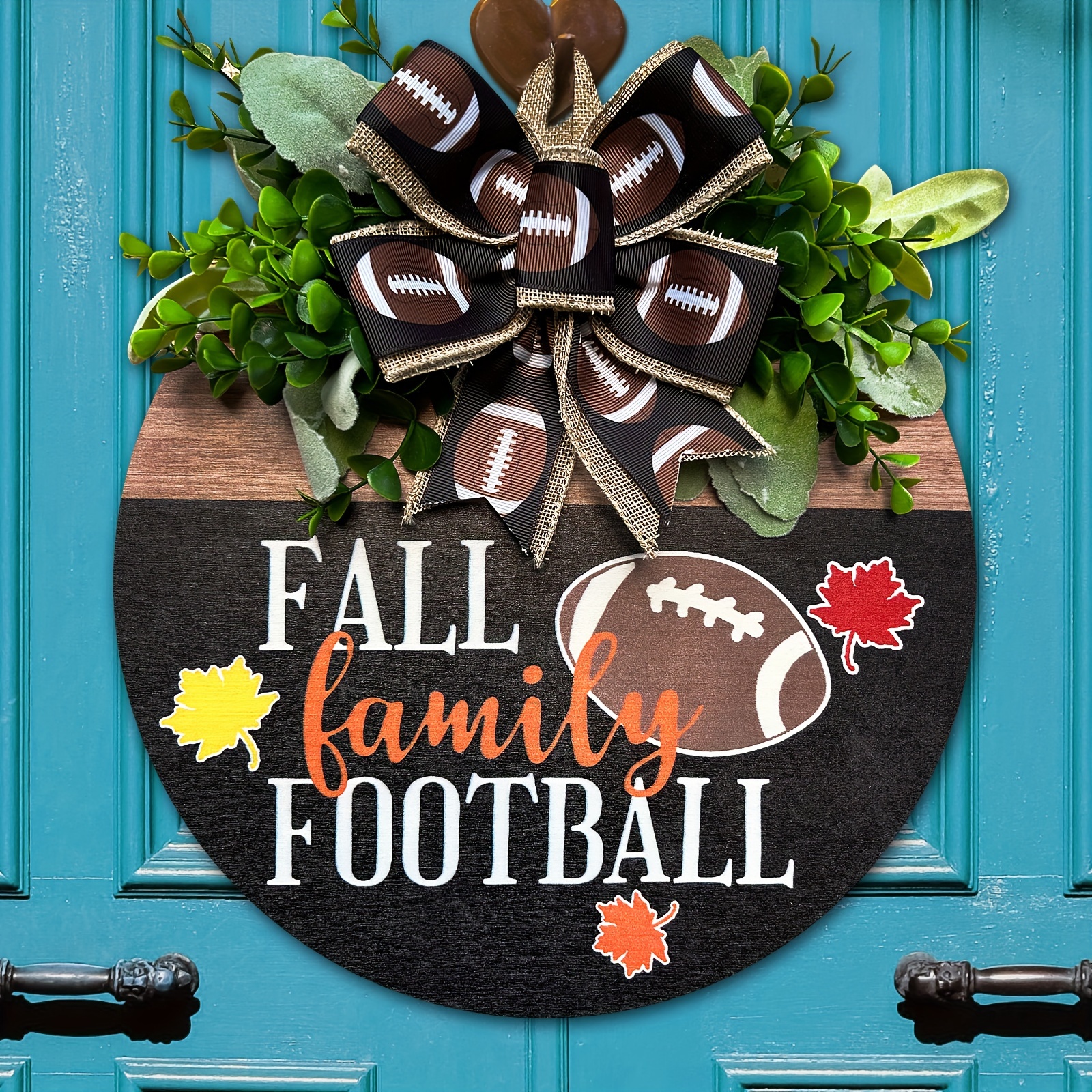 

1pc Autumn Front Door Decor Fall Door Hanger Fall Home Football Fall Door Hanger Fall Door Wreath Football Sign Fall Wreath