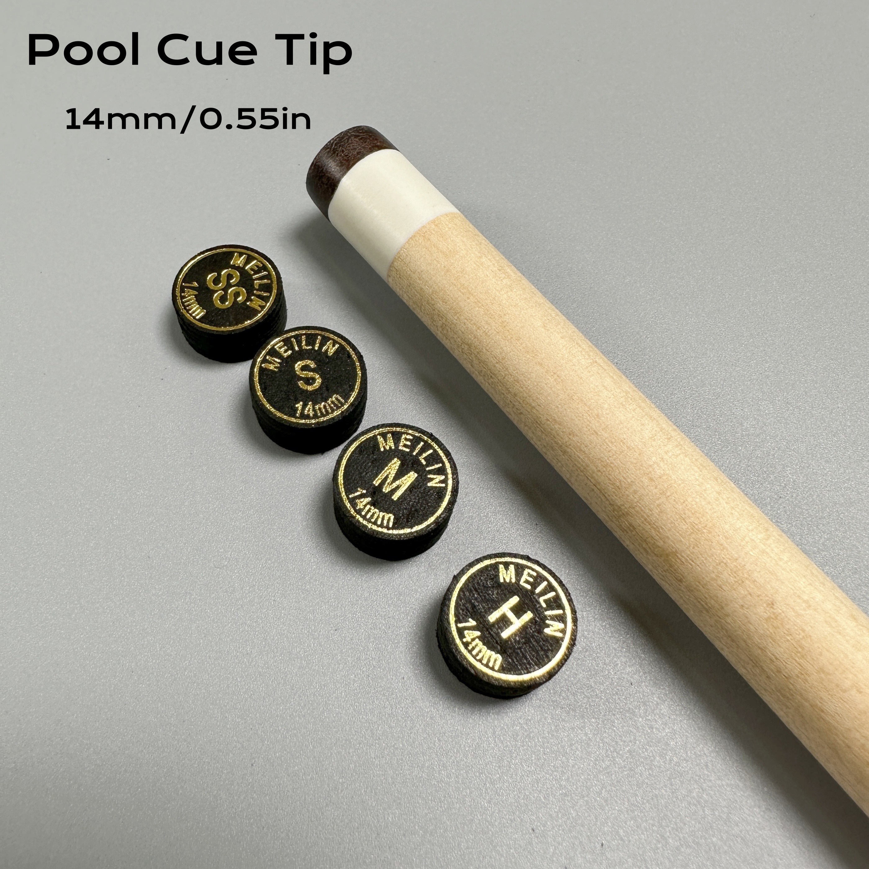 

2pcs Of 14mm/0.55in Black Cue Tips For Billiard Cues, Suitable For Replacing Tips On Fancy Nine-ball Cues.