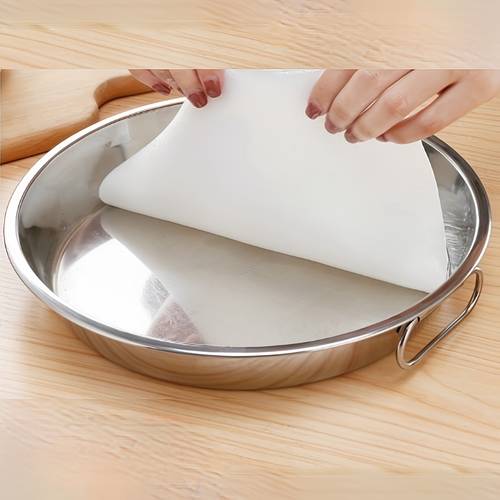 stainless steel round tray with handles suitable for desserts bread seafood barbecue buffets steak stainless steel multi purpose double ear design western food dessert plate