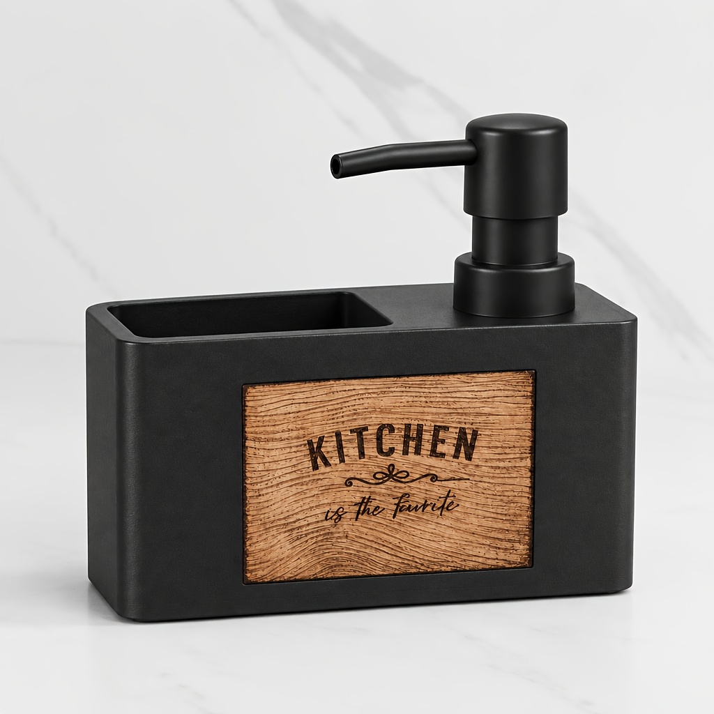 TEMU Distributeur de savon liquide pour , flacon de savon liquide pour de bain, avec fente pour le rangement de l'éponge, flacon de savon liquide